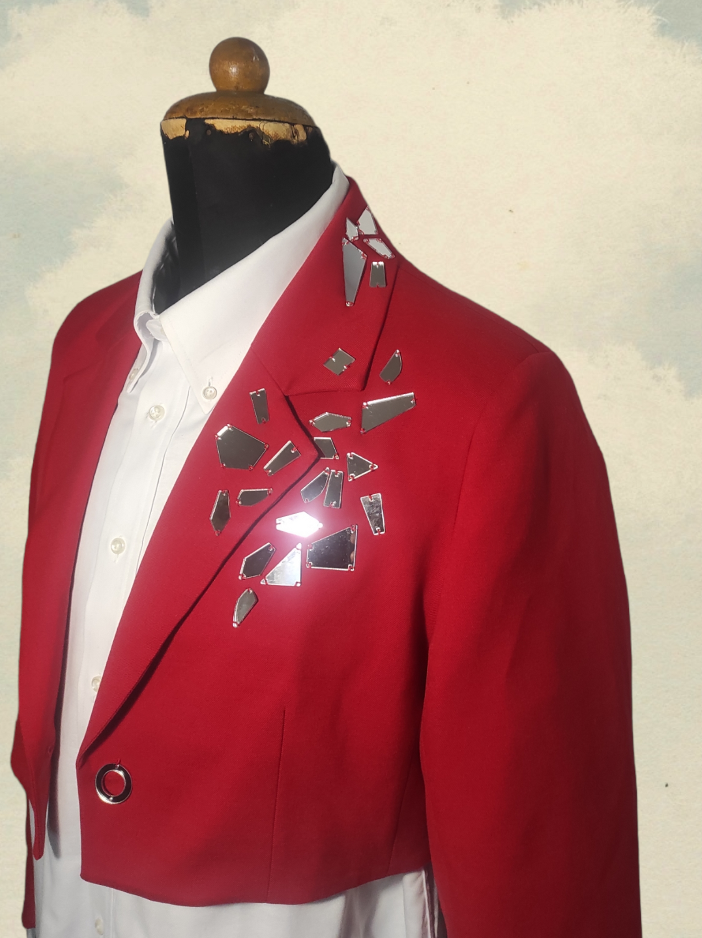 Jacket with mirrors sewn on the chest